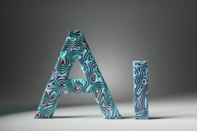 the letters are made up of different shapes