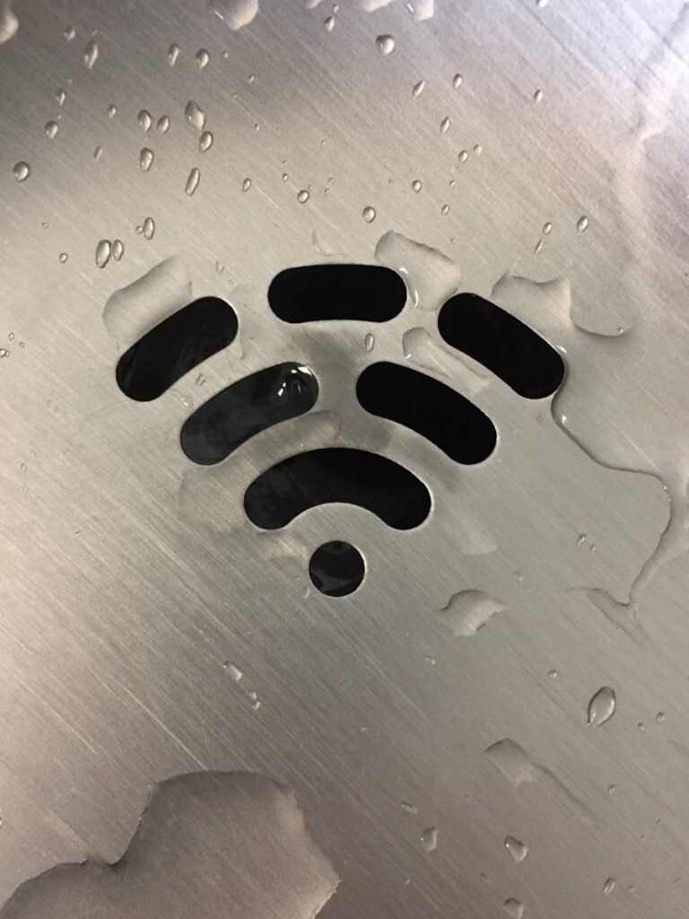 wifi signal on metallic panel