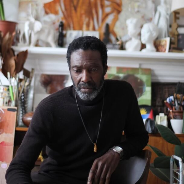 alt="Alvin Kofi AfroNouveau portrait painting depicting Black British identity"
