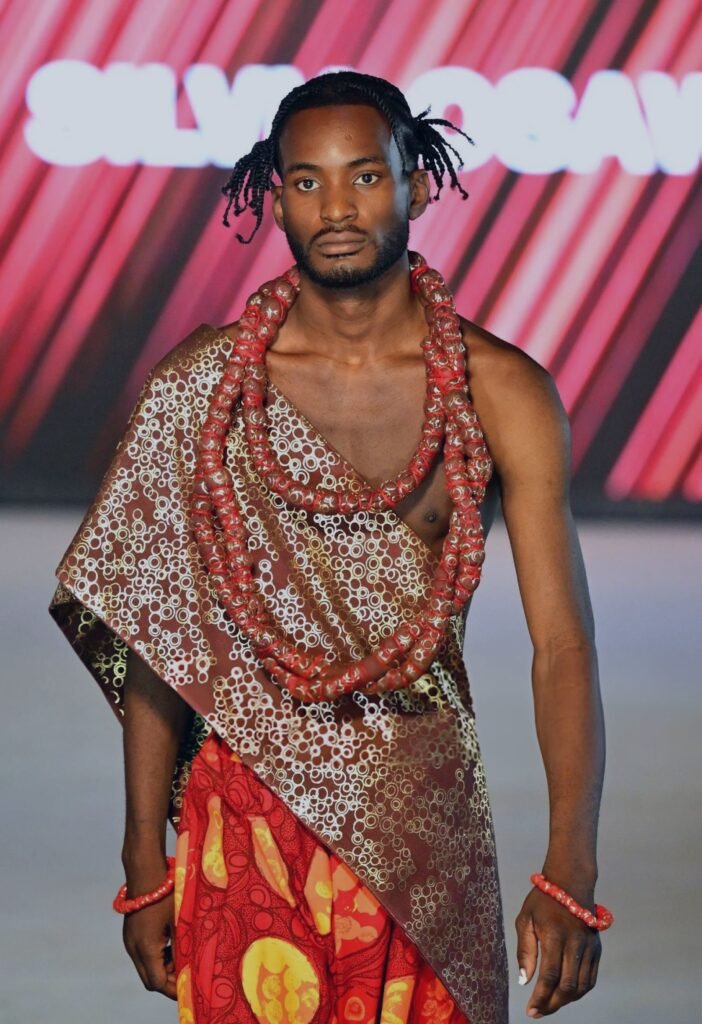 Silvia Osawe presenting sustainable textiles at AFWL 2025