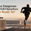 Runner at the start line of a race with the article headline overlay