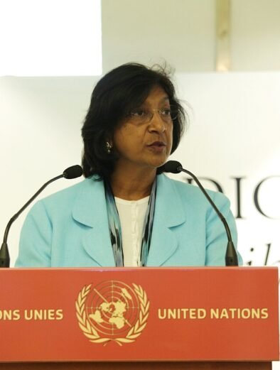 Navi Pillay, 2026 Nobel Peace Prize laureate, speaking as UN High Commissioner for Human Rights in 2011